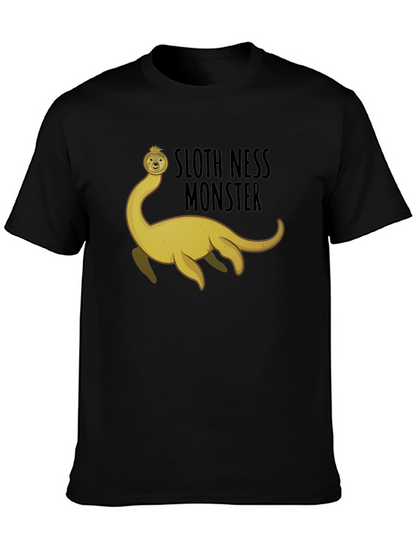 Sloth Ness Monster Black T-Shirt