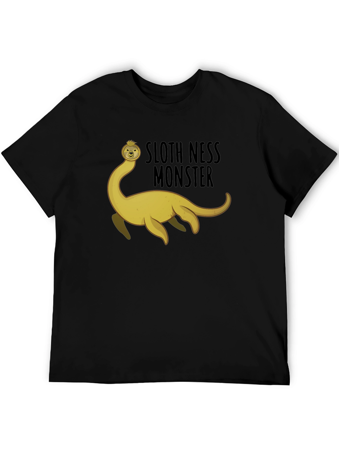 Sloth Ness Monster Black T-Shirt