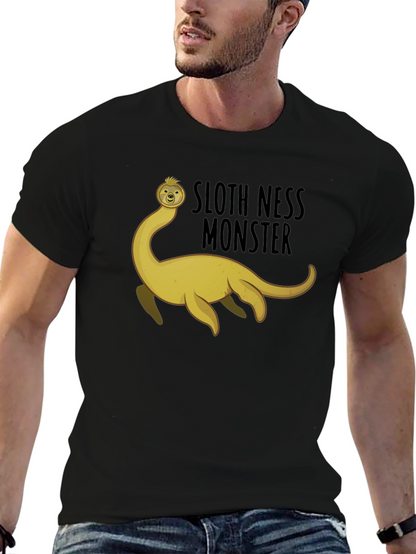 Sloth Ness Monster Black T-Shirt