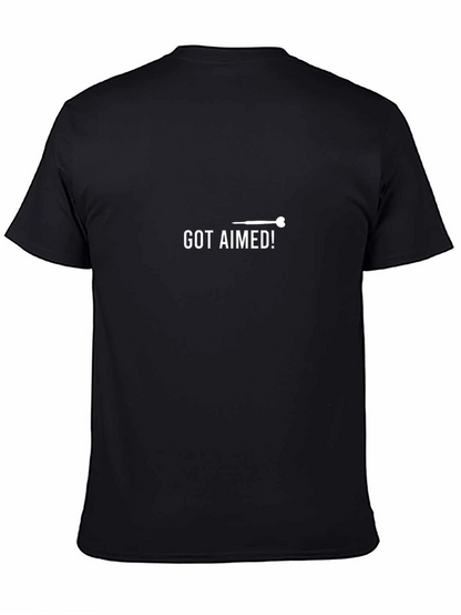 Got Aimed! Black Graphic Tee - Dartboard Humor