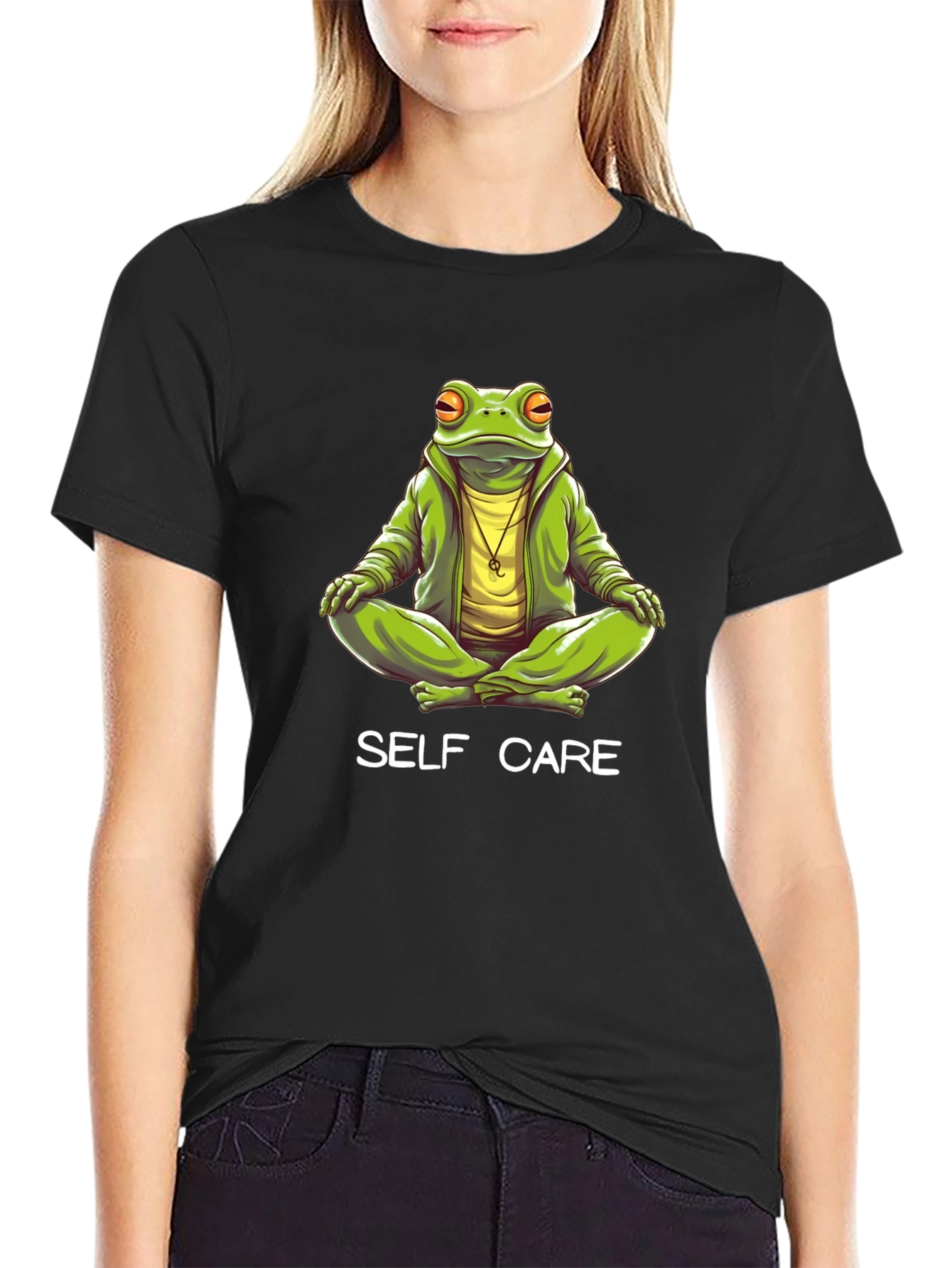 Self Care Frog T-Shirt - Meditating Graphic Tee