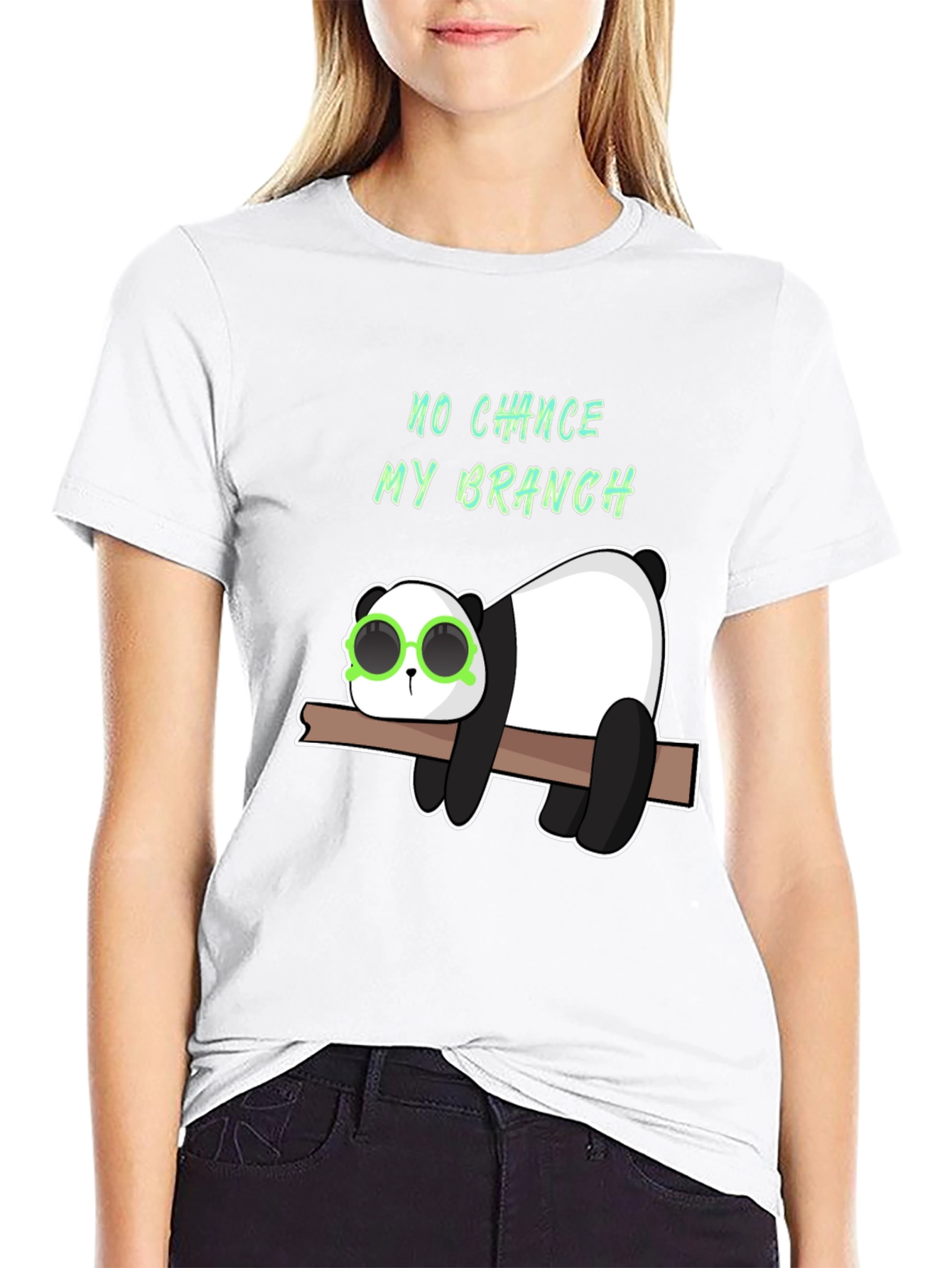 Lazy Panda on Branch Graphic T-Shirt