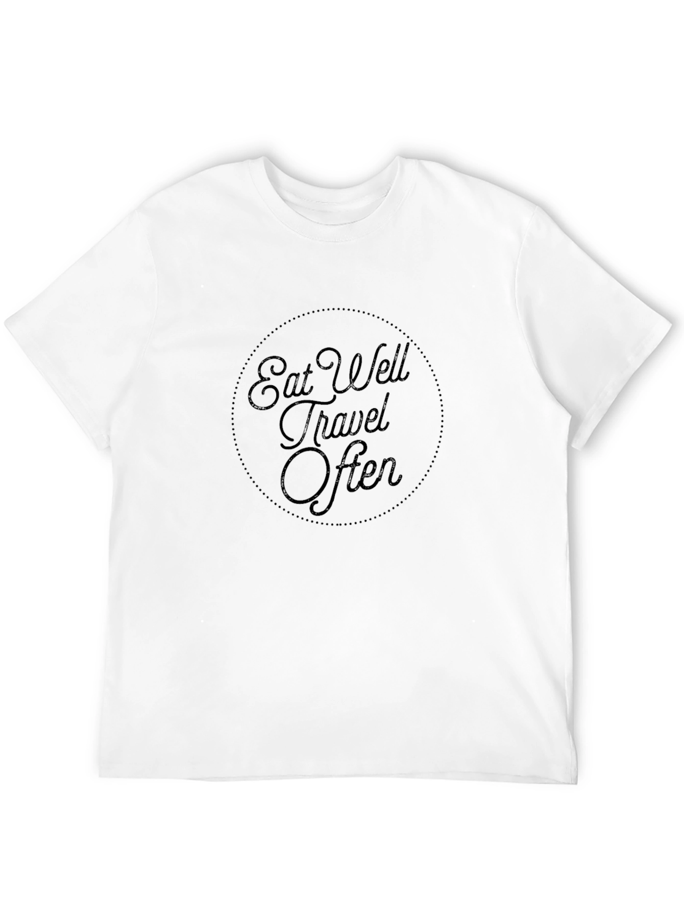 Eat Well Travel Often Black Graphic Tee