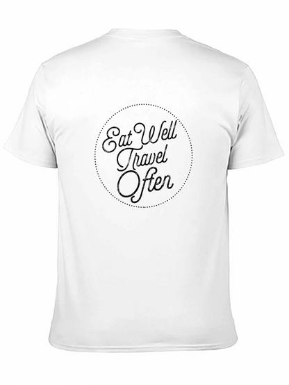 Eat Well Travel Often Black Graphic Tee