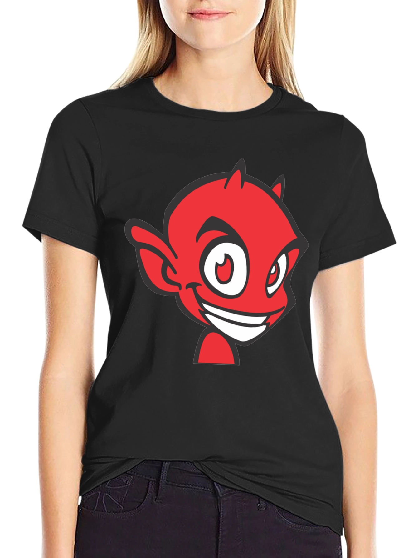 Red Devil Graphic Tee - Black Cotton Blend