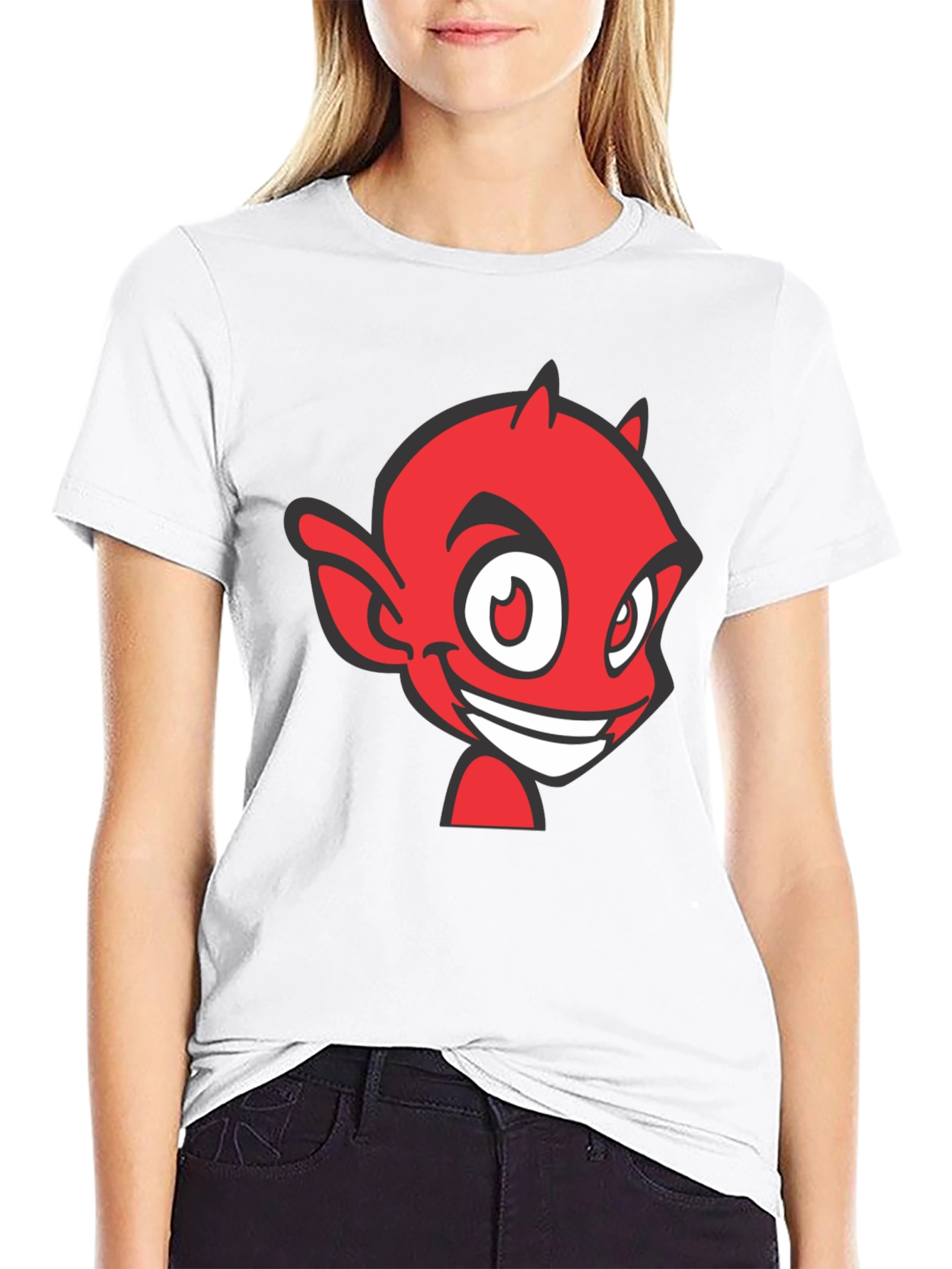 Red Devil Graphic Tee - Black Cotton Blend