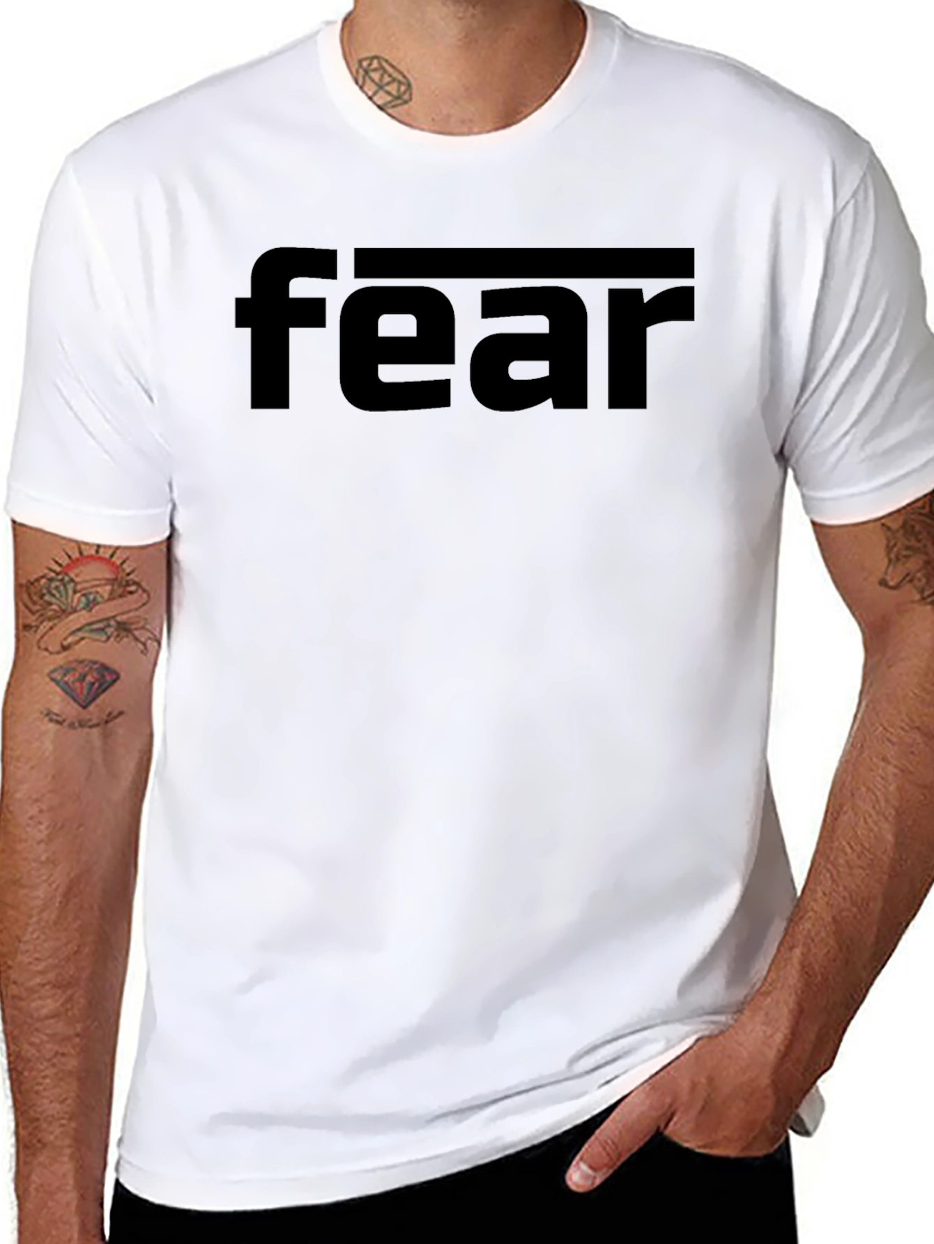 Fear Graphic Print Black T-Shirt