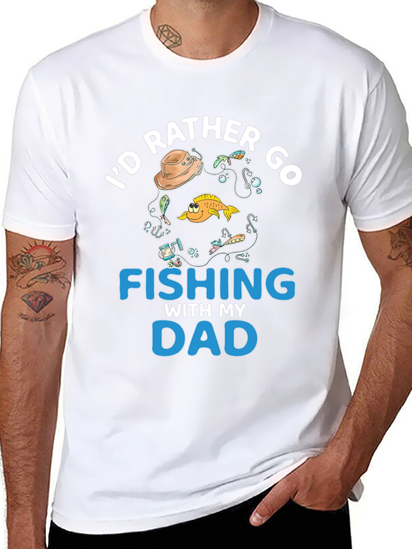 Fishing Dad T-Shirt - Id Rather Go