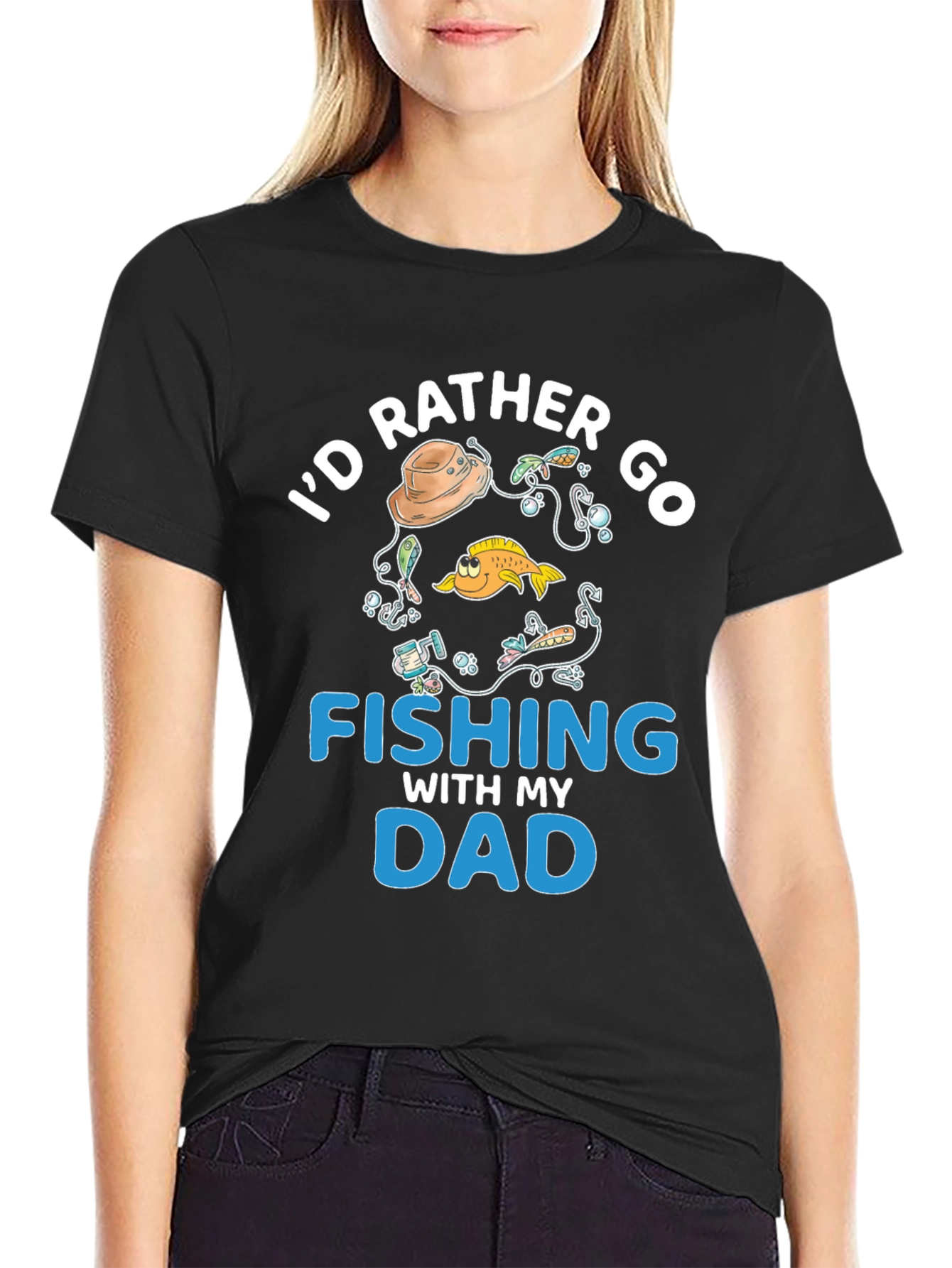 Fishing Dad T-Shirt - Id Rather Go