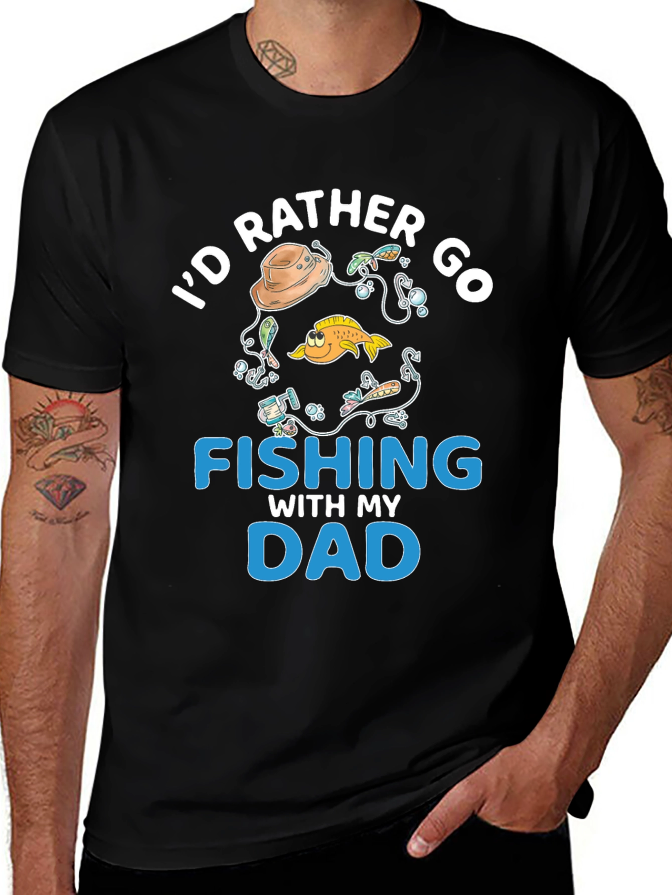 Fishing Dad T-Shirt - Id Rather Go