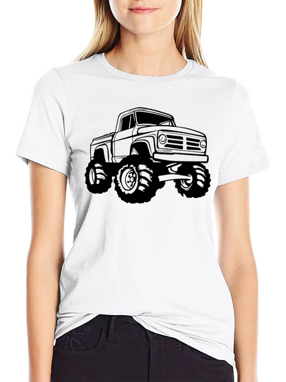 Monster Truck Graphic Tee - Black Cotton T-Shirt