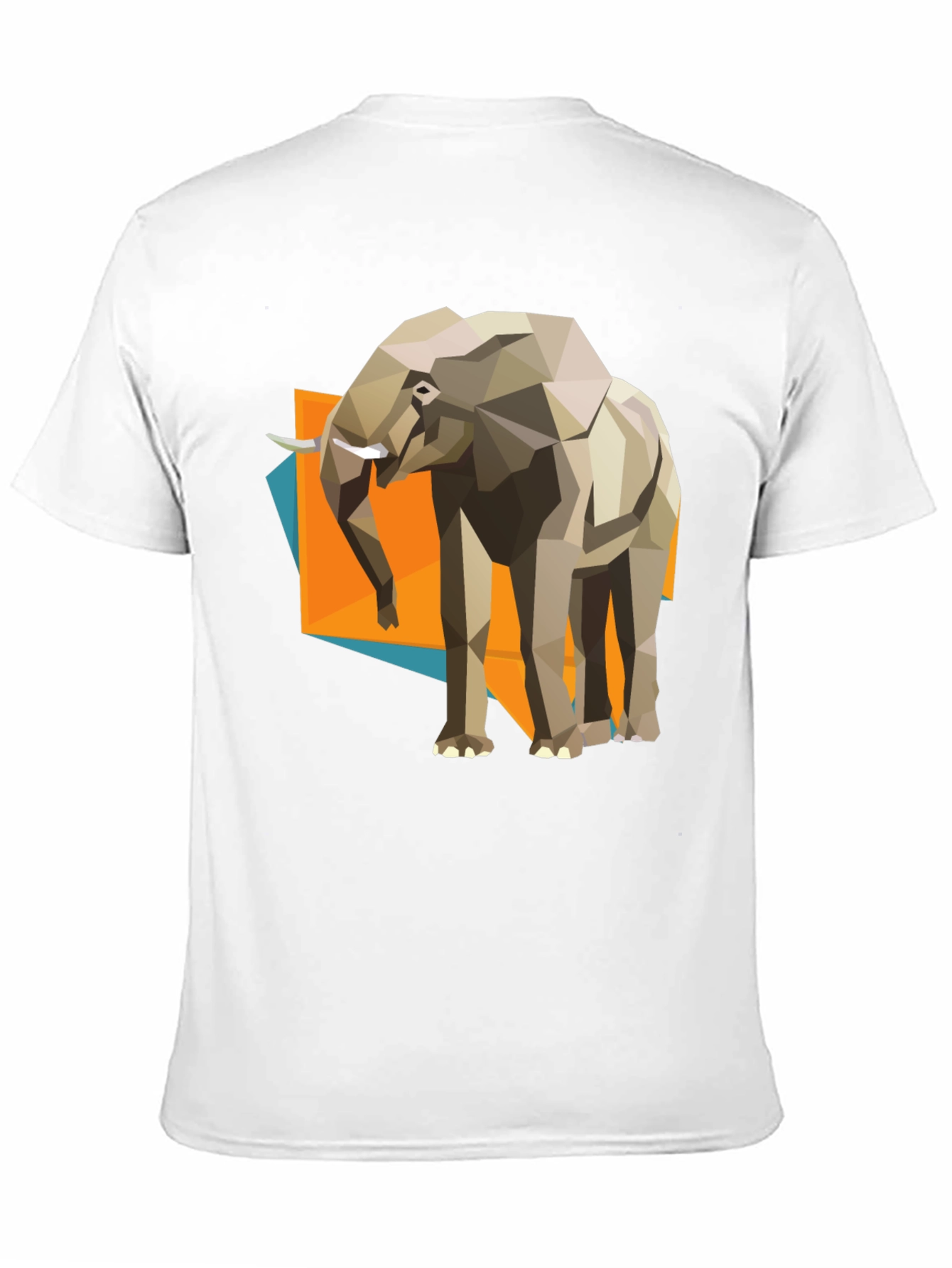 Geometric Elephant Graphic Tee - Modern Artistic Design