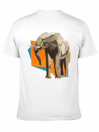 Geometric Elephant Graphic Tee - Modern Artistic Design