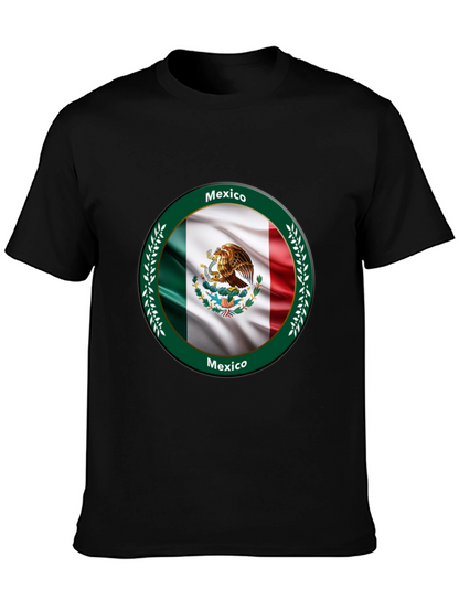 Mexico Flag Black T-Shirt