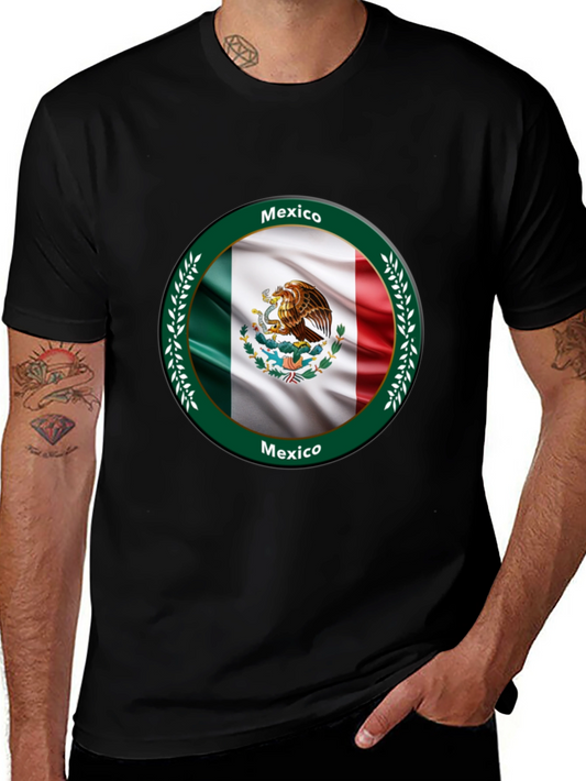 Mexico Flag Black T-Shirt