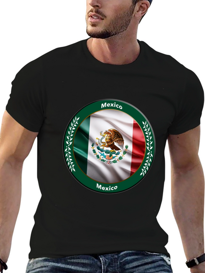 Mexico Flag Black T-Shirt