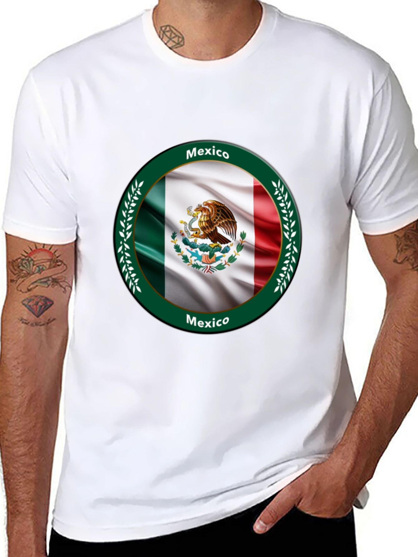 Mexico Flag Black T-Shirt