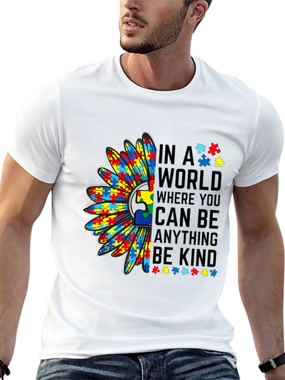 Autism Awareness Sunflower Graphic T-Shirt