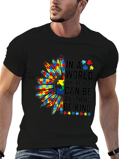 Autism Awareness Sunflower Graphic T-Shirt
