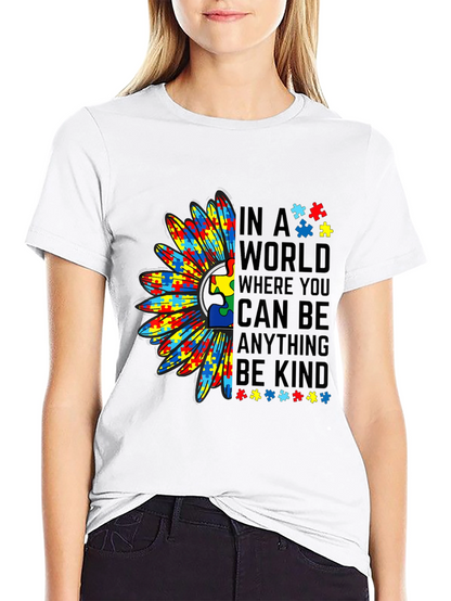 Autism Awareness Sunflower Graphic T-Shirt