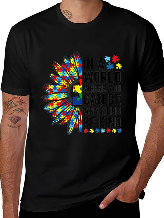 Autism Awareness Sunflower Graphic T-Shirt