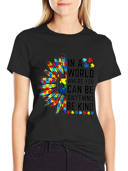 Autism Awareness Sunflower Graphic T-Shirt