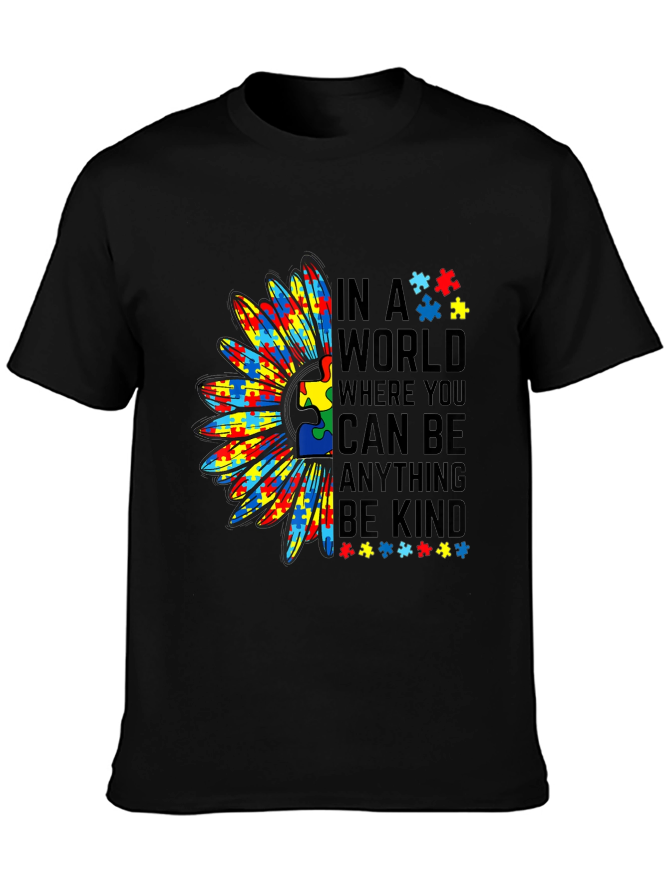 Autism Awareness Sunflower Graphic T-Shirt