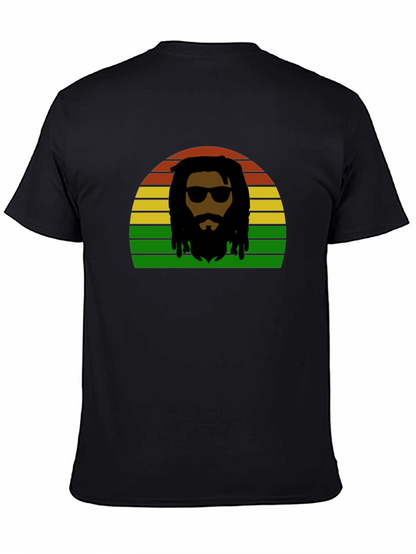 Rasta Man Retro Sunset T-Shirt - Reggae Vibes