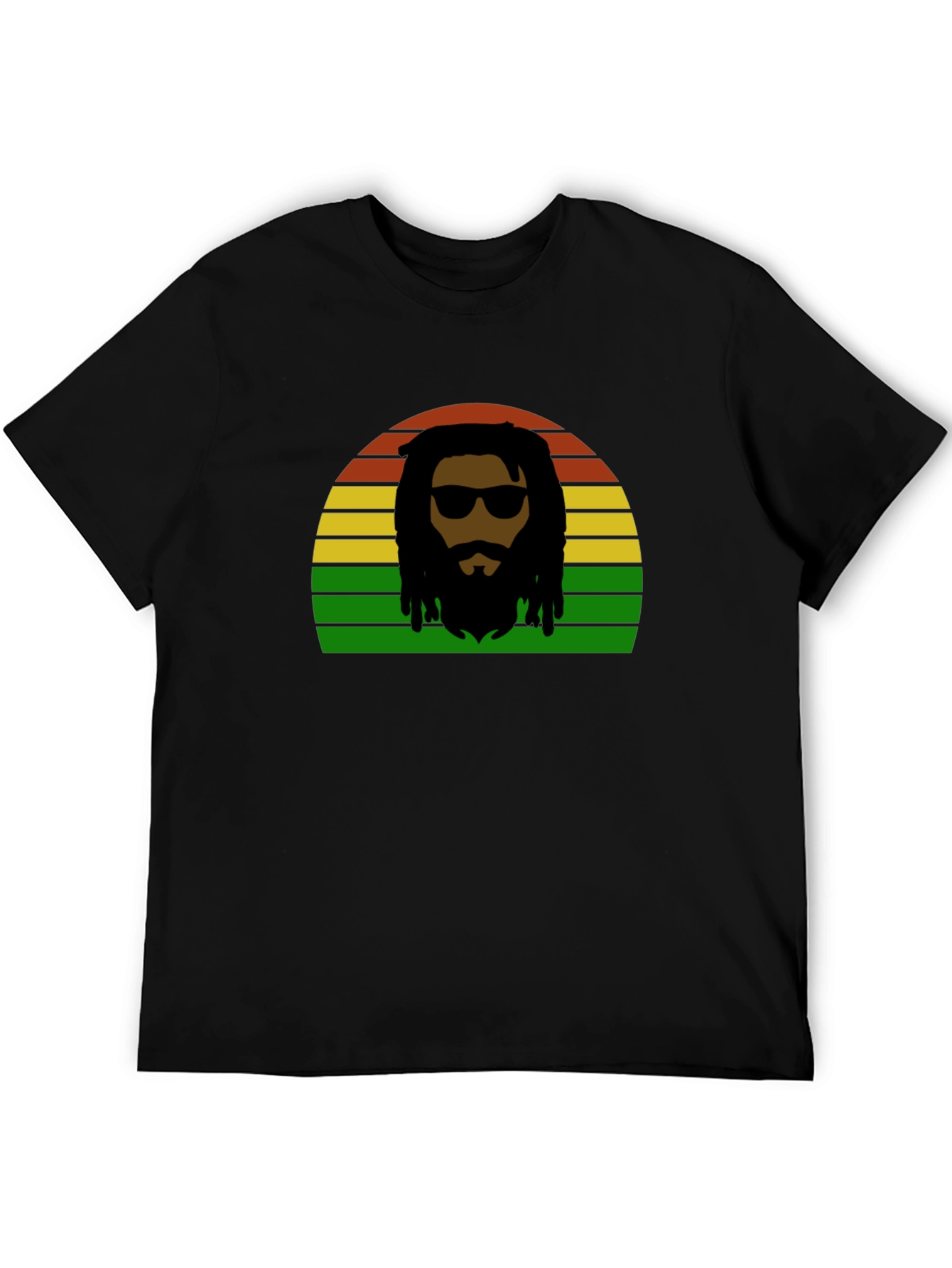 Rasta Man Retro Sunset T-Shirt - Reggae Vibes