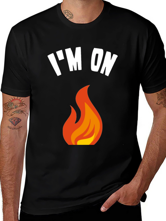 Im On Fire Graphic T-Shirt - Black Crew Neck Tee