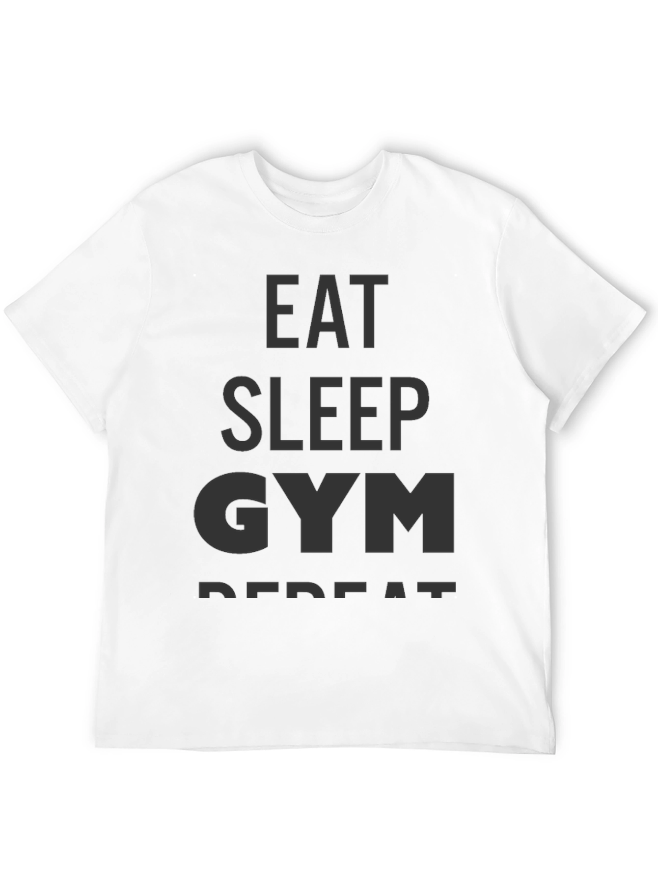 Eat Sleep Gym Repeat Black Graphic T-Shirt