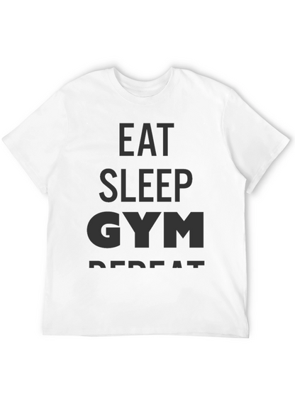 Eat Sleep Gym Repeat Black Graphic T-Shirt