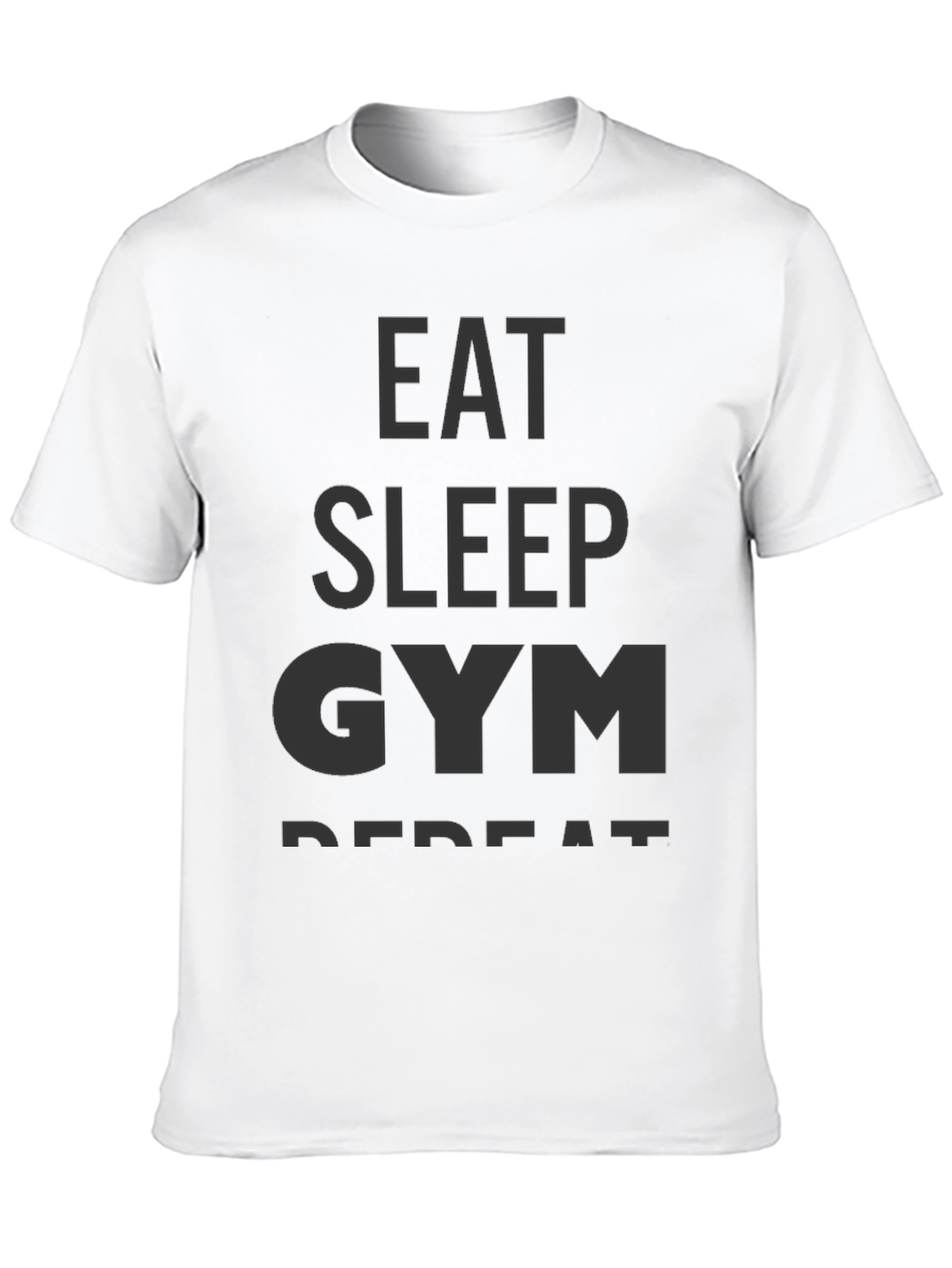 Eat Sleep Gym Repeat Black Graphic T-Shirt