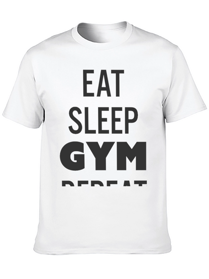 Eat Sleep Gym Repeat Black Graphic T-Shirt