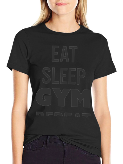 Eat Sleep Gym Repeat Black Graphic T-Shirt