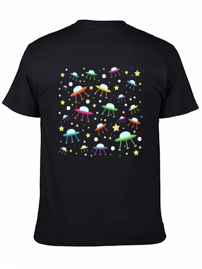 UFO & Stars Black Graphic Tee