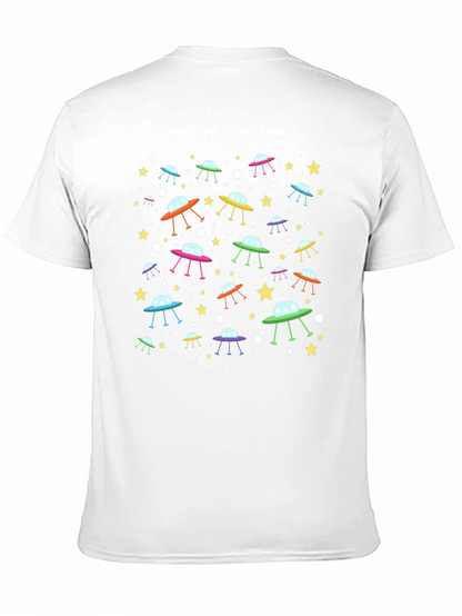 UFO & Stars Black Graphic Tee