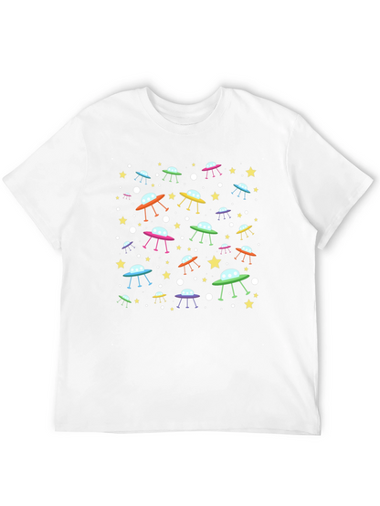 UFO & Stars Black Graphic Tee