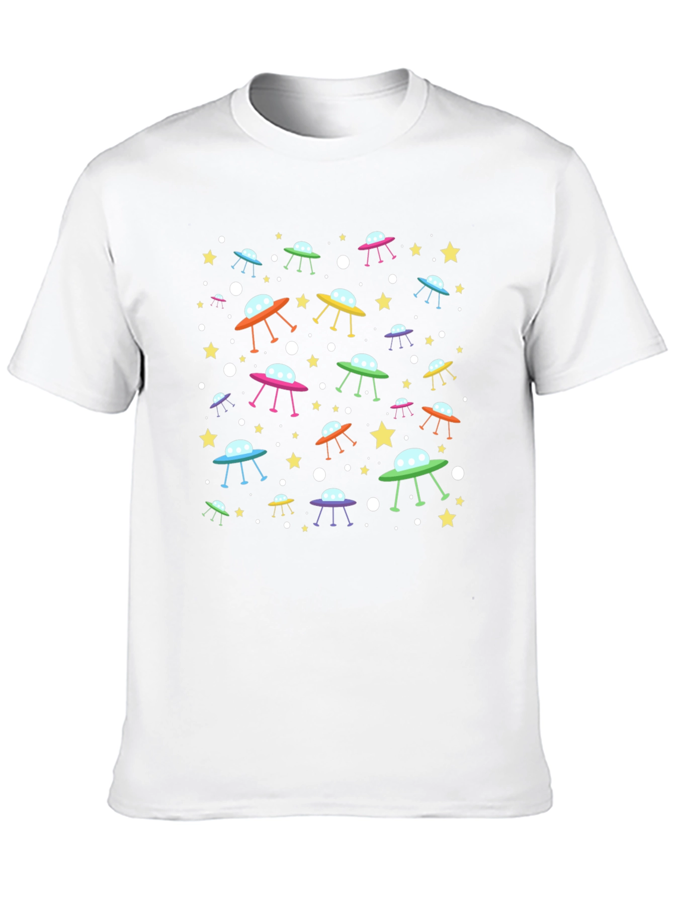 UFO & Stars Black Graphic Tee