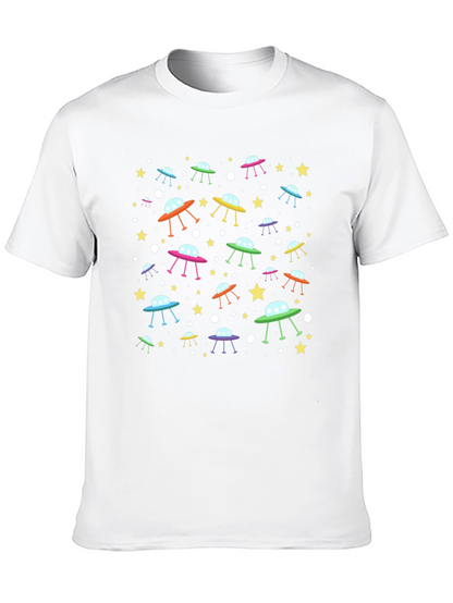 UFO & Stars Black Graphic Tee