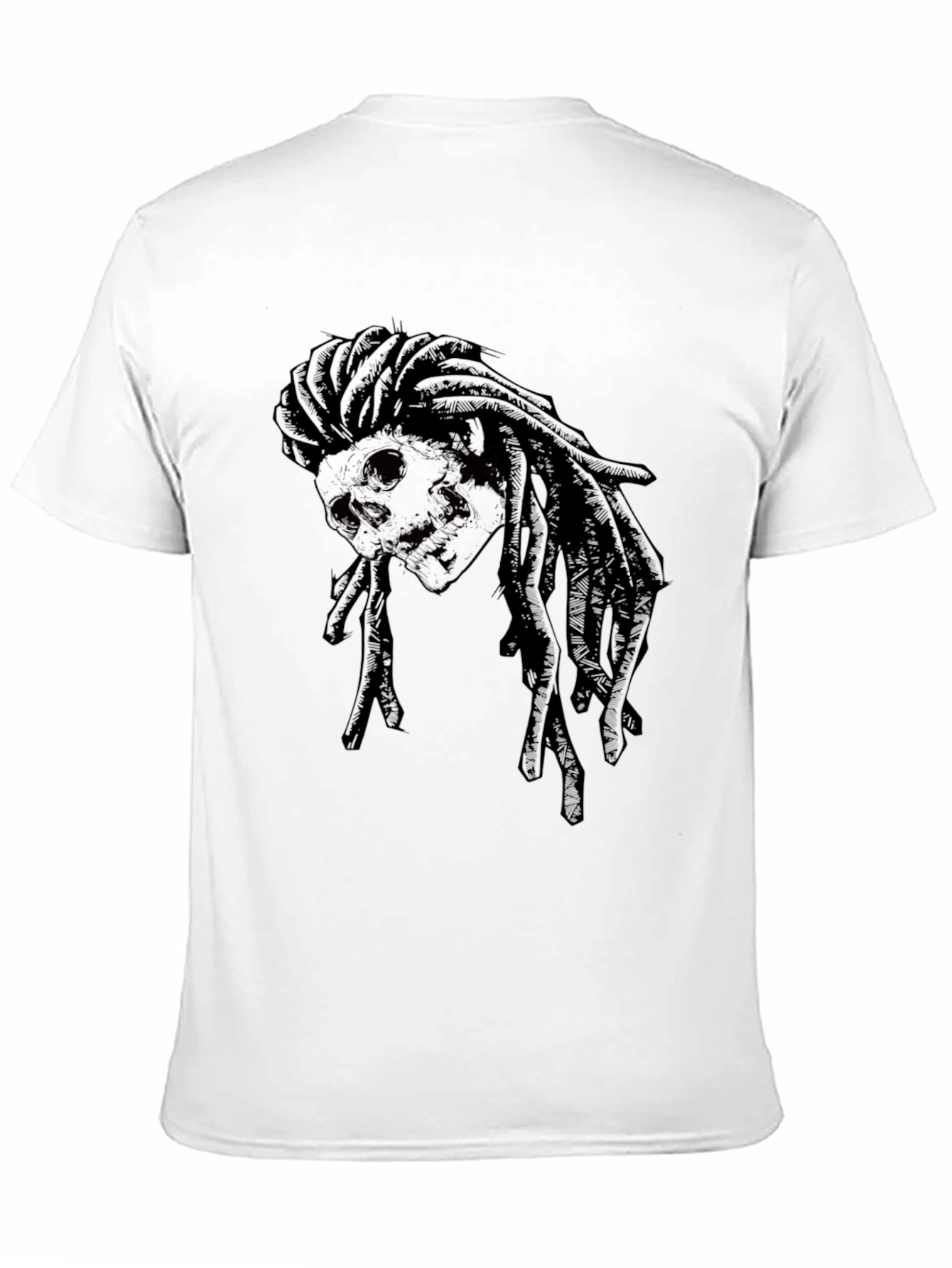 Skull Dreadlock Graphic T-Shirt - Edgy Streetwear