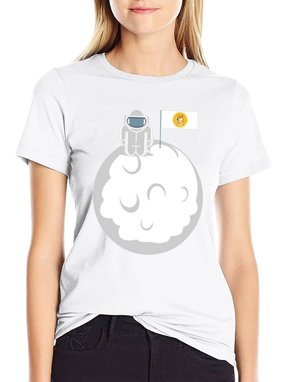 Doge Moon Landing Black Graphic Tee