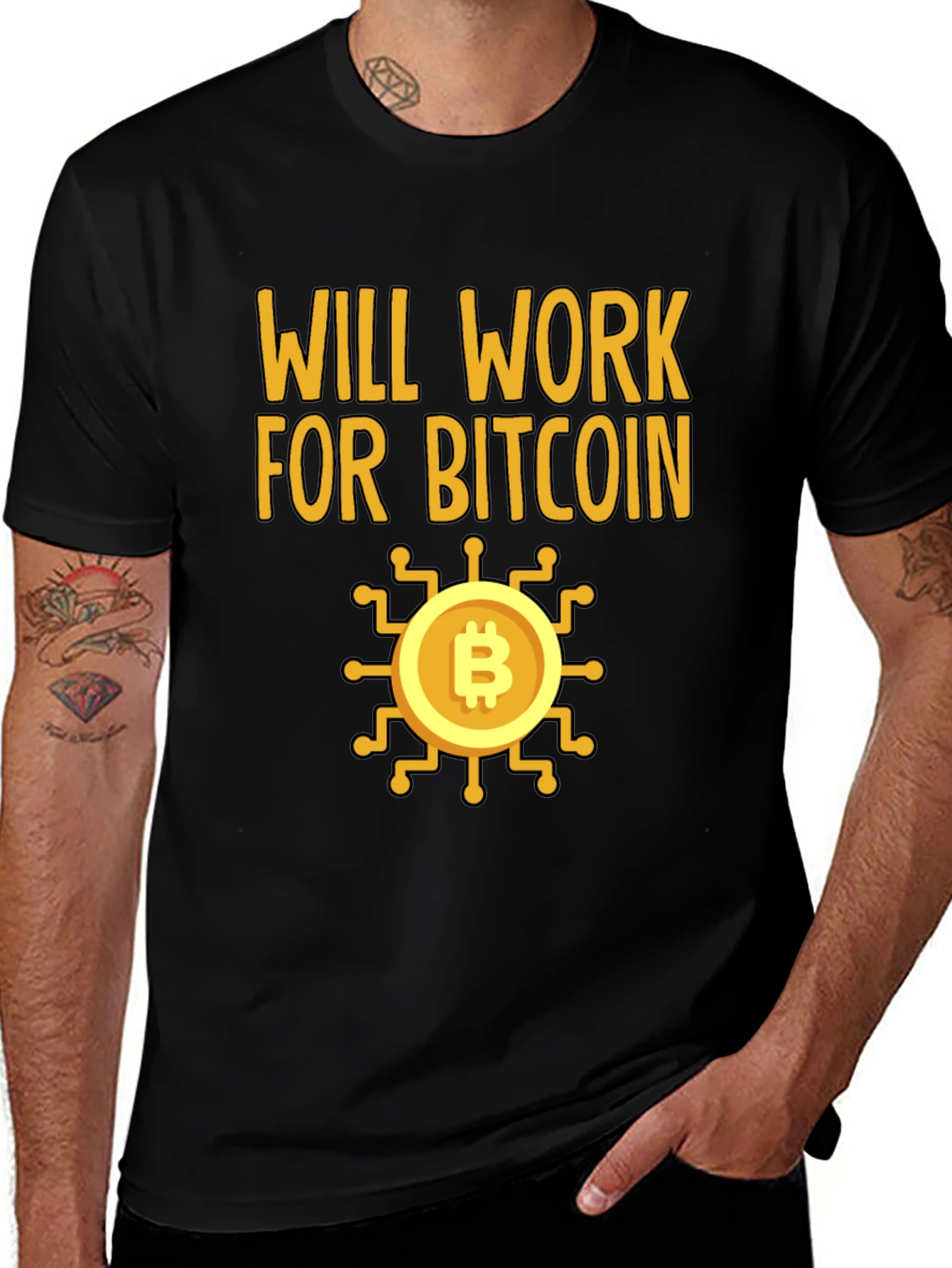 Will Work For Bitcoin Crypto T-Shirt