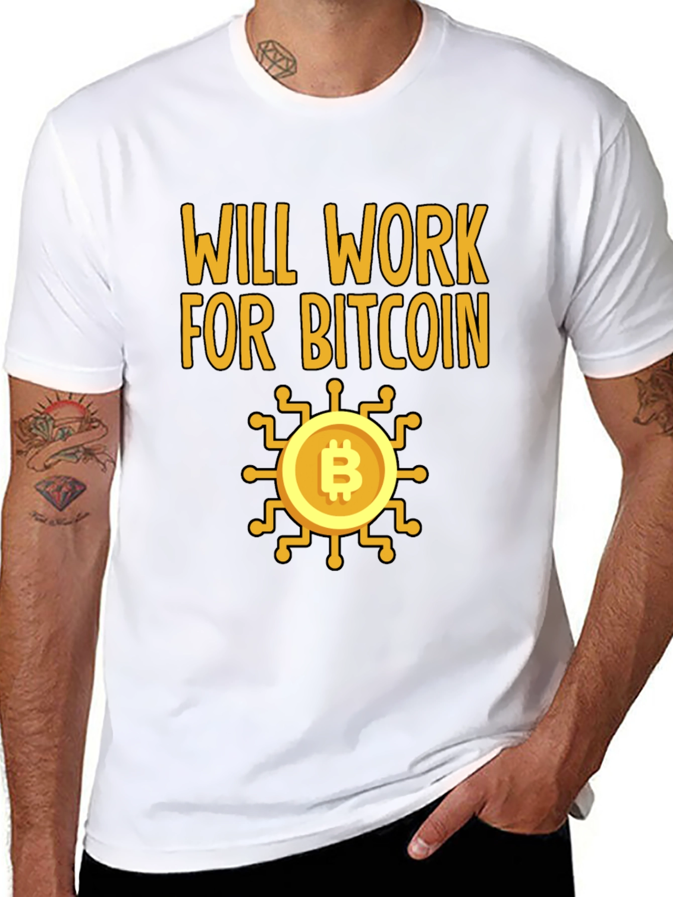 Will Work For Bitcoin Crypto T-Shirt