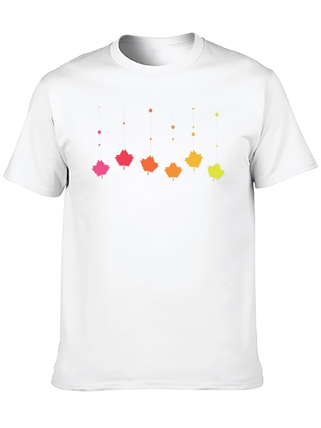 Gradient Maple Leaf T-Shirt - Black Cotton Casual Tee