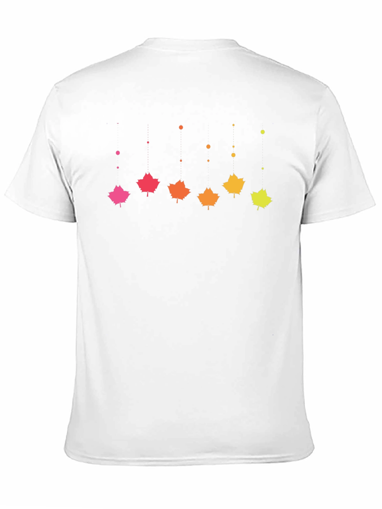 Gradient Maple Leaf T-Shirt - Black Cotton Casual Tee