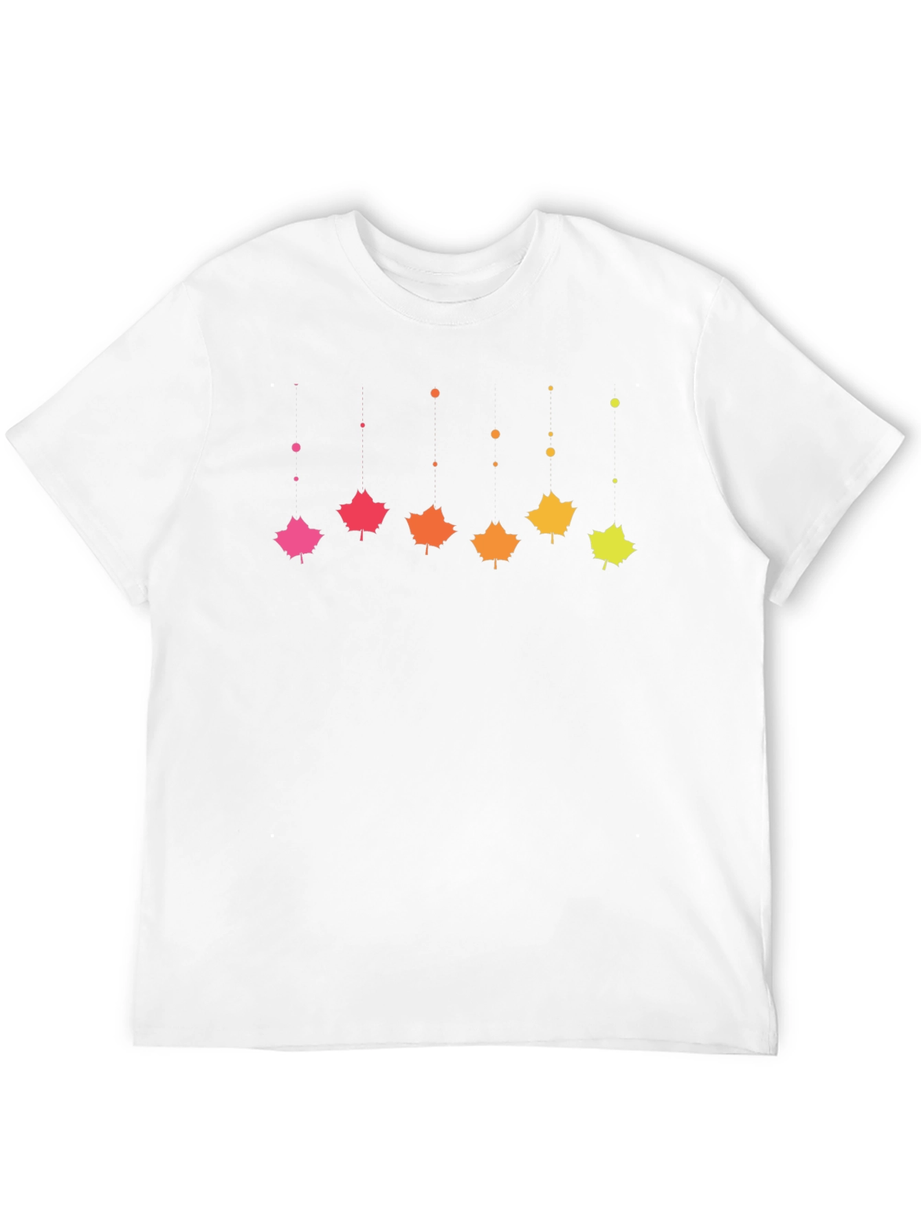 Gradient Maple Leaf T-Shirt - Black Cotton Casual Tee