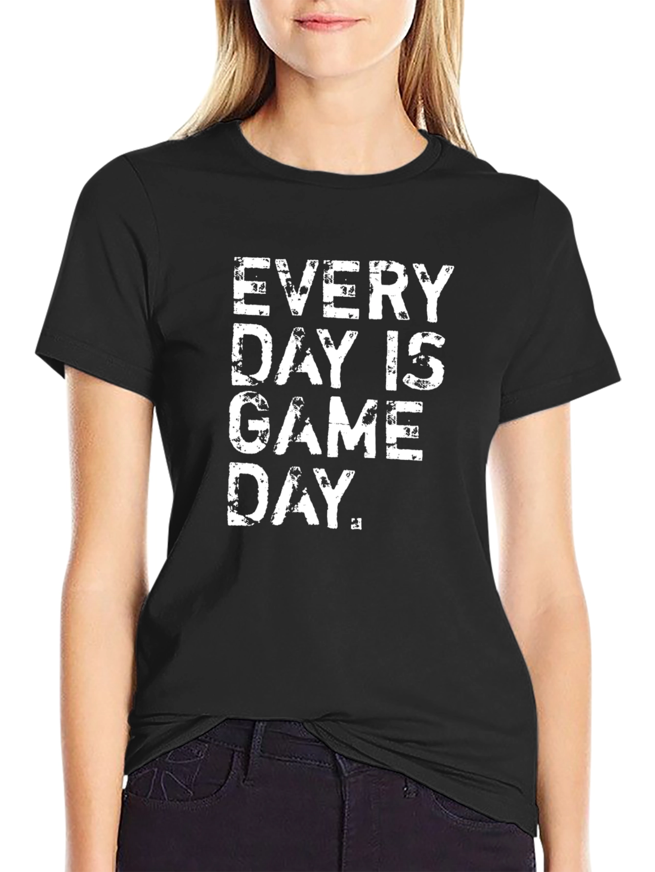 Every Day is Game Day Black Graphic T-Shirt