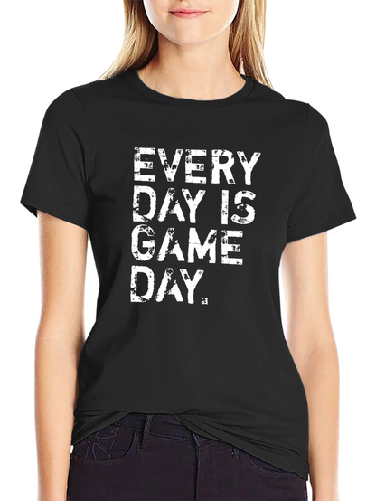 Every Day is Game Day Black Graphic T-Shirt