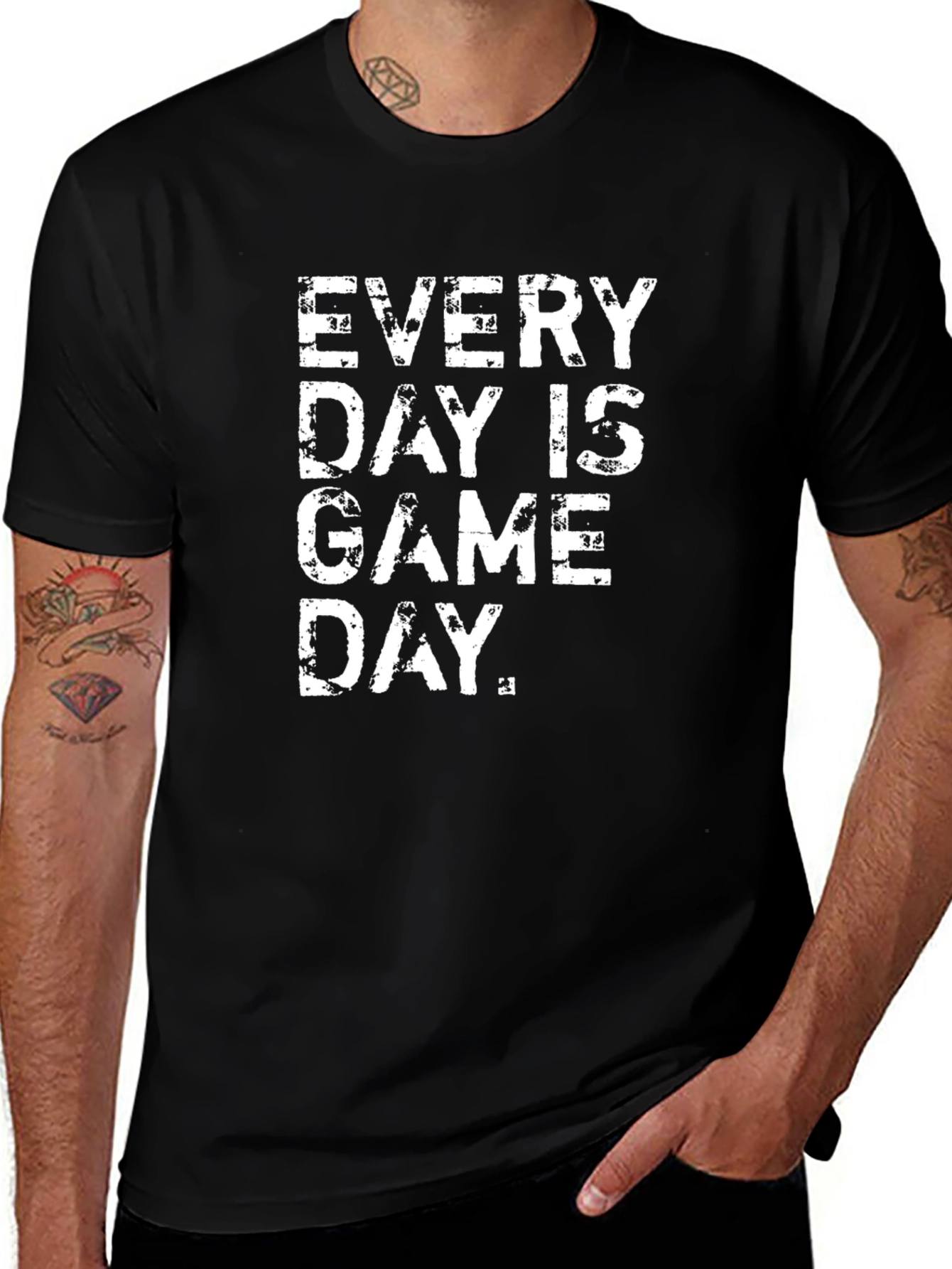 Every Day is Game Day Black Graphic T-Shirt